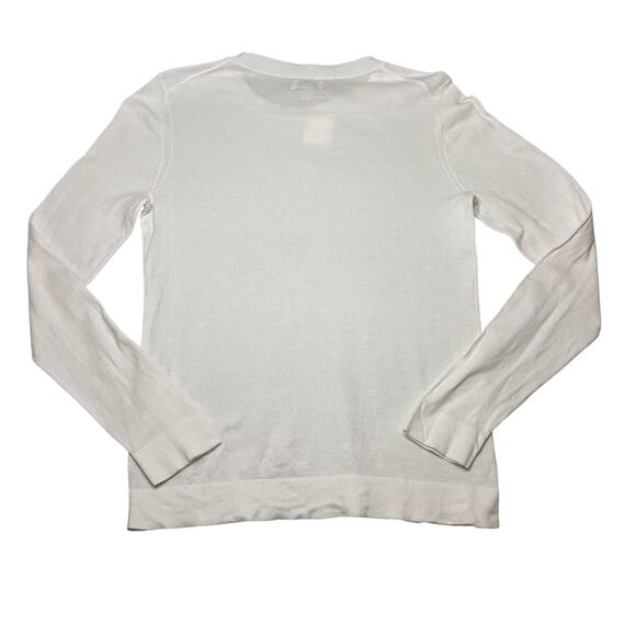 J.Crew Factory Cotton Teddie Sweater White Small NWT Classic Crewneck Pullover - Picture 5 of 7